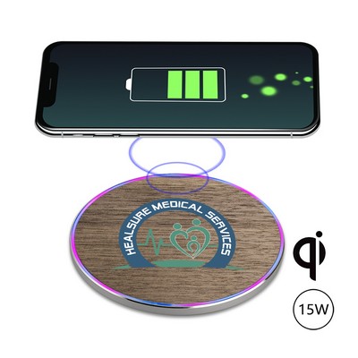 Walnut 15W Qi Wireless Charger