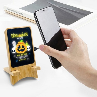 BAMBOO LIGHT-UP WIRELESS CHARGER STAND *15W Fast Charge*