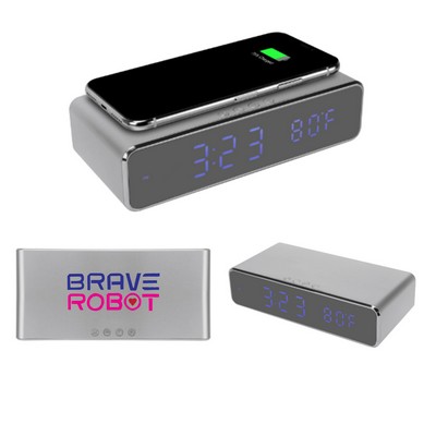 Wireless Charger Alarm Clock with Thermostat