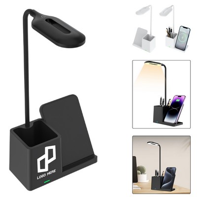 Desk Organizer Lamp W/ Wireless Charger