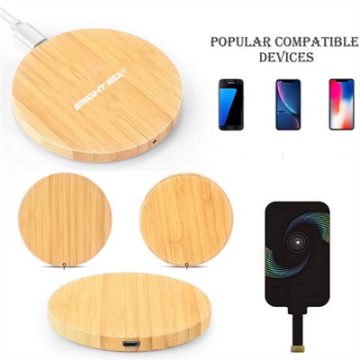 10W Bamboo Wireless Fast Charger