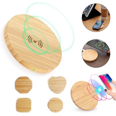 10W Bamboo Wireless Phone Charger Pad