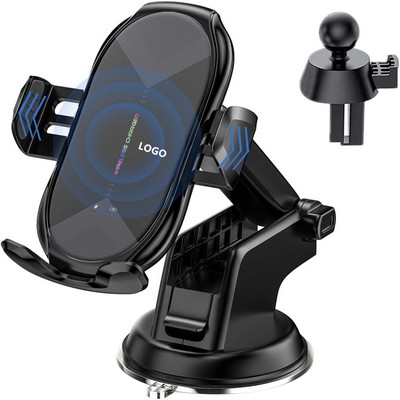 2" 1 Car Phone Holder Mount Wireless Charger